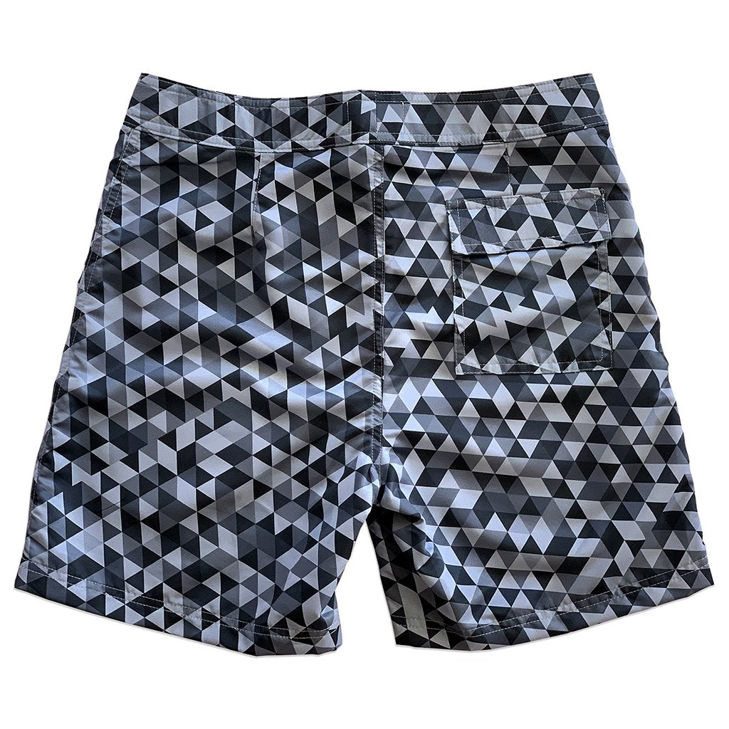 La Palma Sustainable materials Surf Geometric Gray 17" Boardshorts - 1 COLOR -