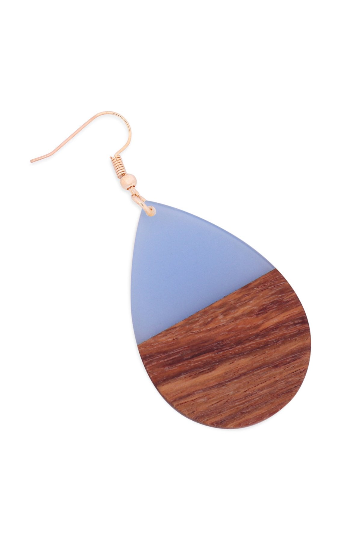 Riah Fashion - Homaica Wood Pearshape Drop Earrings - 4 COLORS -