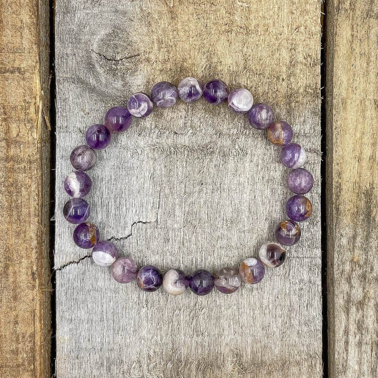 Union - Purple Amethyst Gemstone Beaded Bracelet -