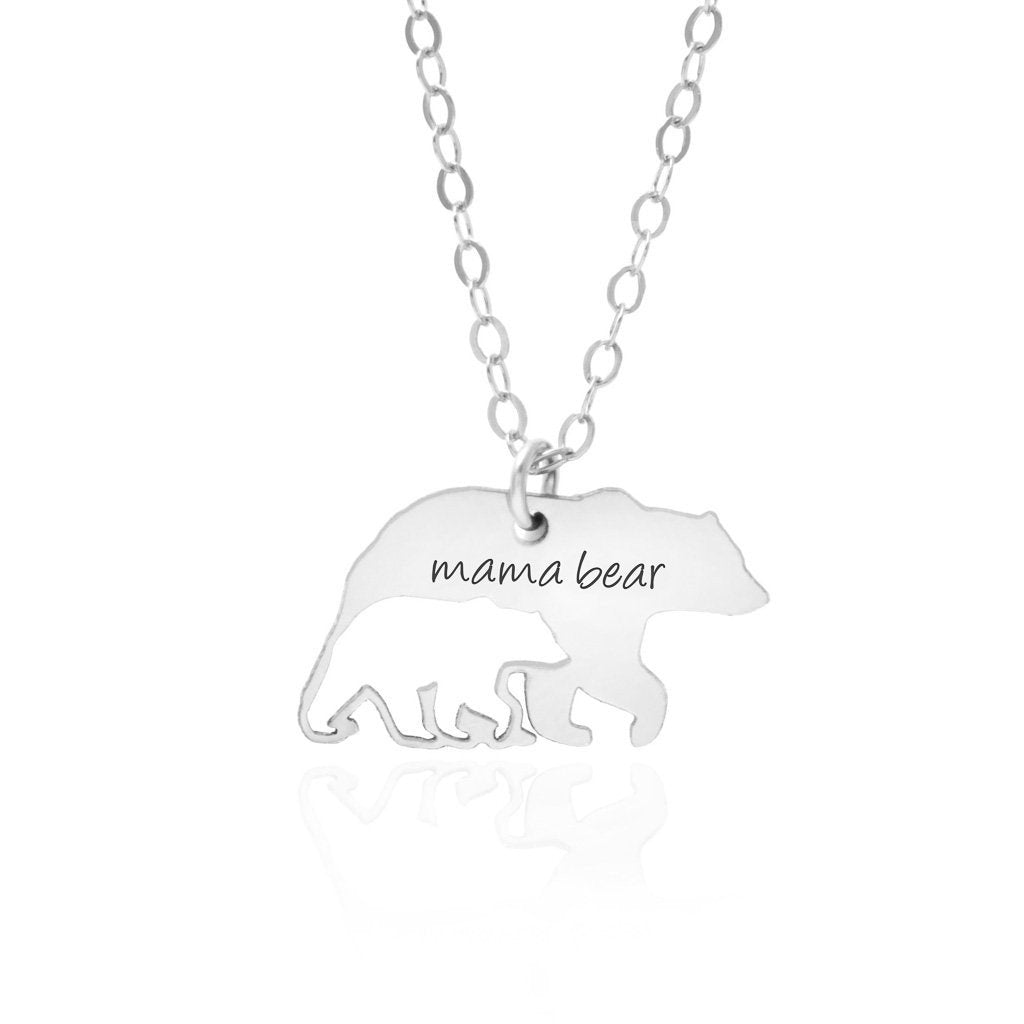 Sincerely Silver - Mama Bear and Cub Necklace -