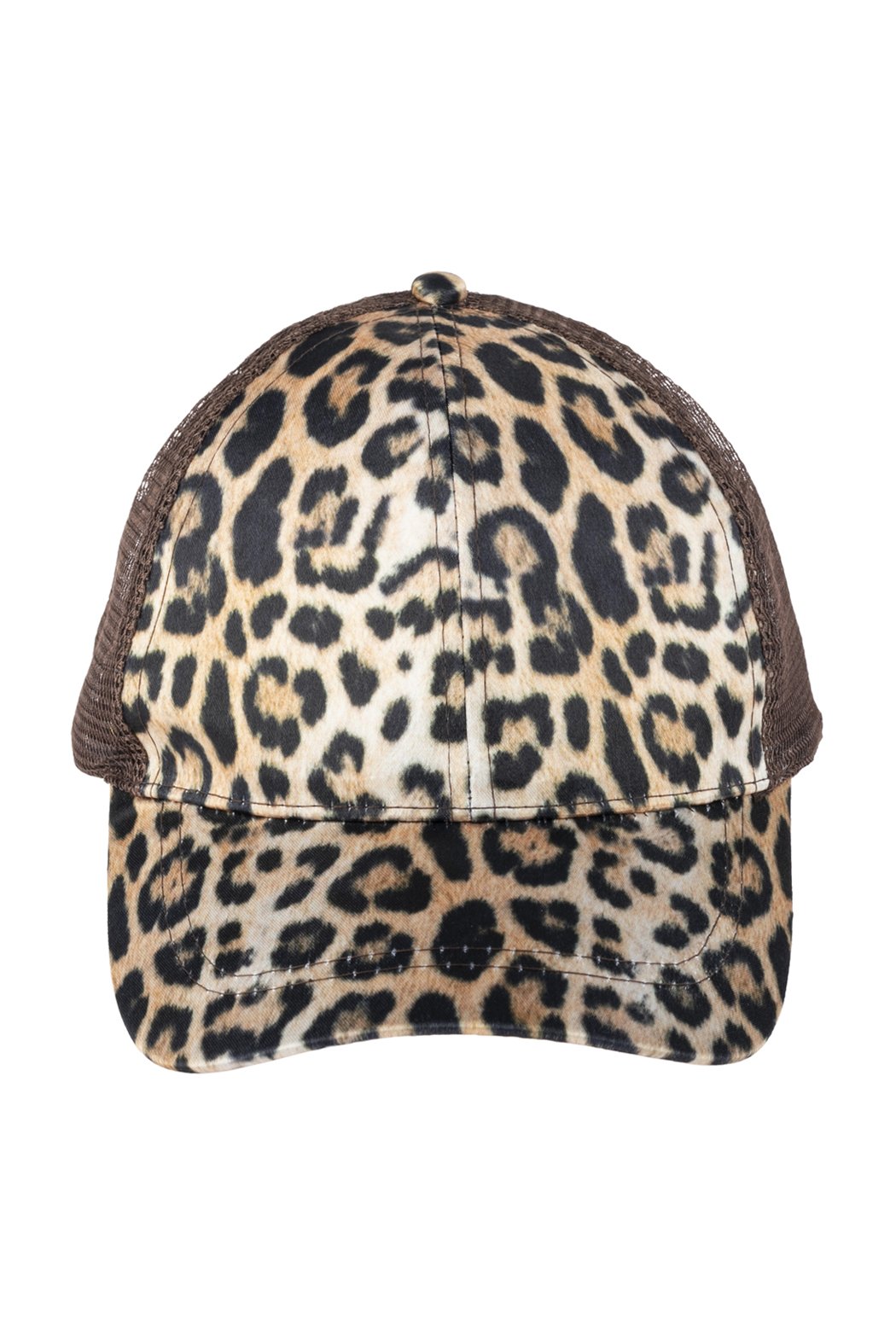 Riah Fashion - Leopard Skin Printed Net Cap Hat -