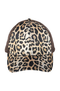 Thumbnail for Riah Fashion - Leopard Skin Printed Net Cap Hat -