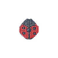 Thumbnail for SAND BY SAYA N.Y. - Ladybug- Brooch-Red Embellished Motifs - 1 COLOR -