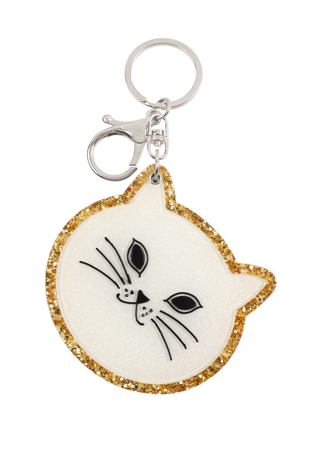 Riah Fashioin - Cat With Mirror Keychain -