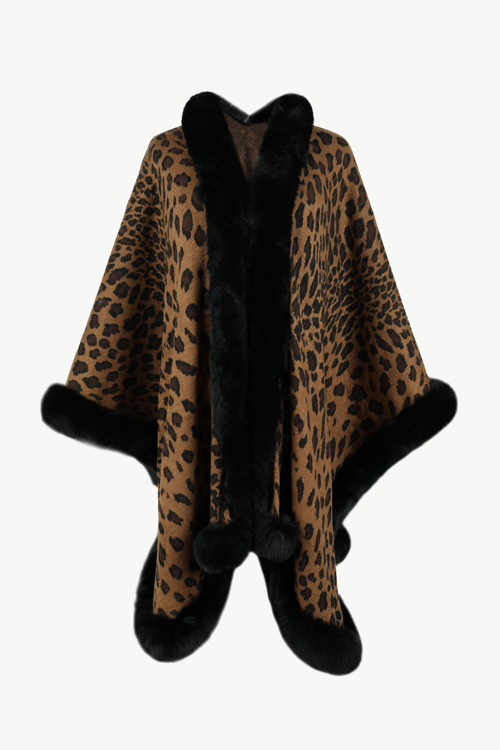 Leopard Open Front Poncho - T - 4 COLORS -