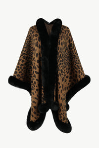 Thumbnail for Leopard Open Front Poncho - T - 4 COLORS -