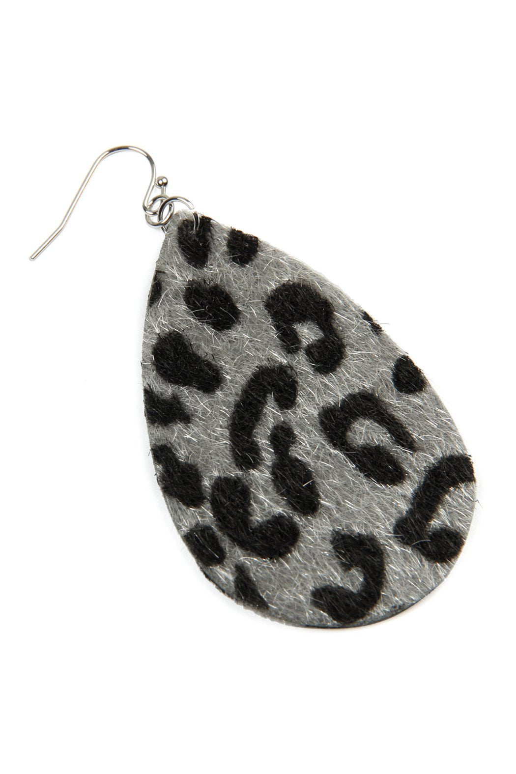 Leopard Print Fabric Fish Hook Teardrop Earrings - 5 COLORS -