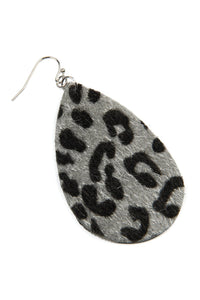 Thumbnail for Leopard Print Fabric Fish Hook Teardrop Earrings - 5 COLORS -