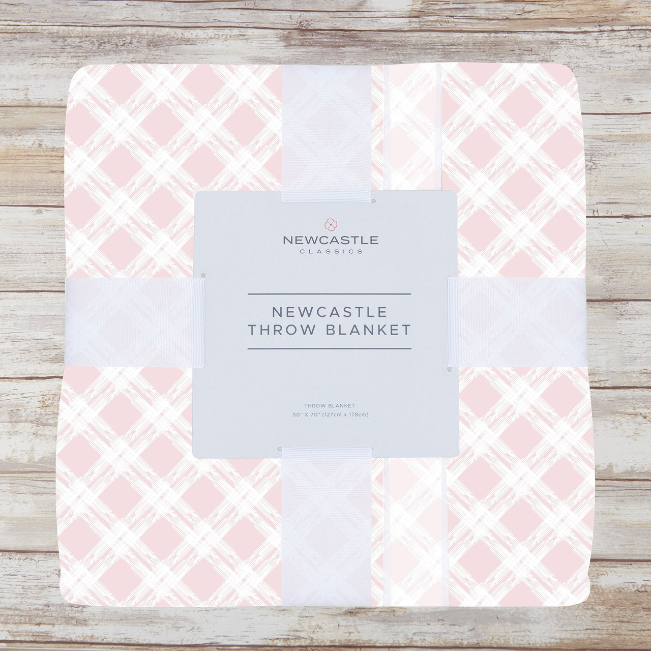 Newcastle - Primrose Pink Plaid Cotton Muslin Throw Blanket -