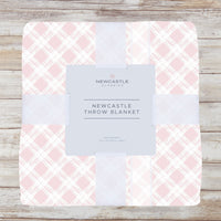 Thumbnail for Newcastle - Primrose Pink Plaid Cotton Muslin Throw Blanket -