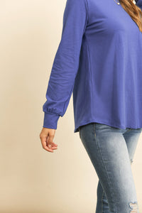 Thumbnail for Riah Fashion - Long Sleeve Round Neck Solid Top - 18 COLORS -