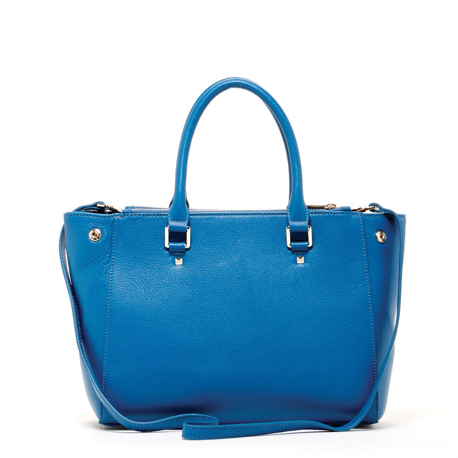 Leather Satchel Caribbean Blue -