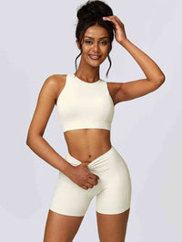 Thumbnail for Cutout Cropped Sport Tank and Shorts Set - 2 PCS. - T - 5 COLORS -