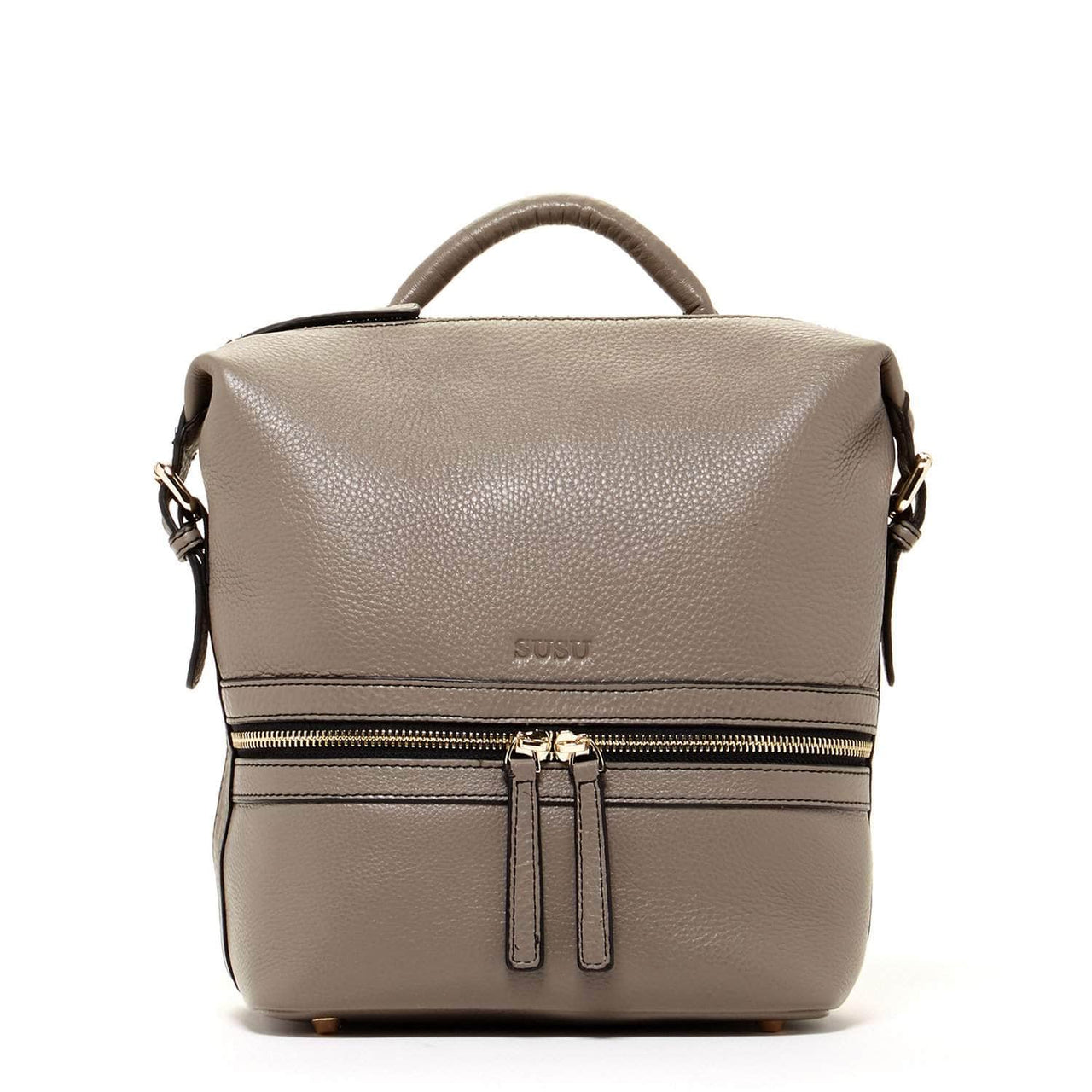 Ashley Gray Leather Backpack Purse -