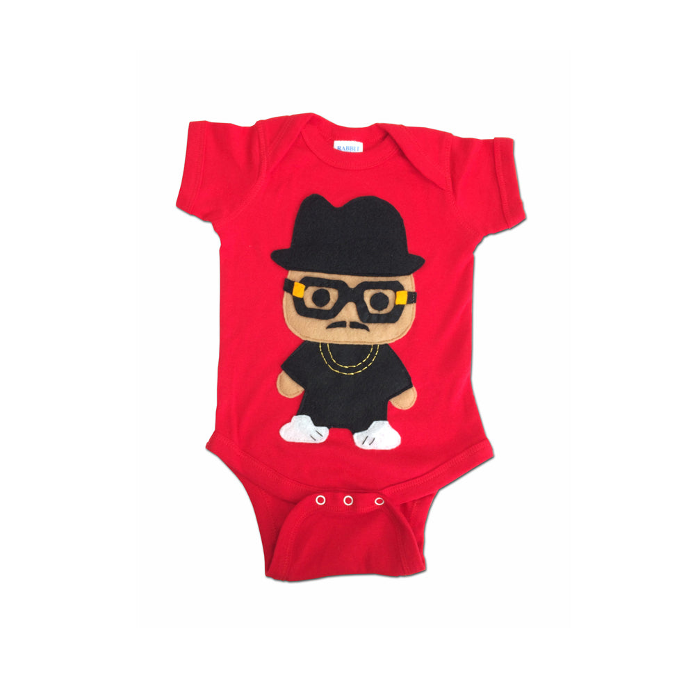 Rad Rapper - Tall Hat - Red Hip Hop Baby Onesie -