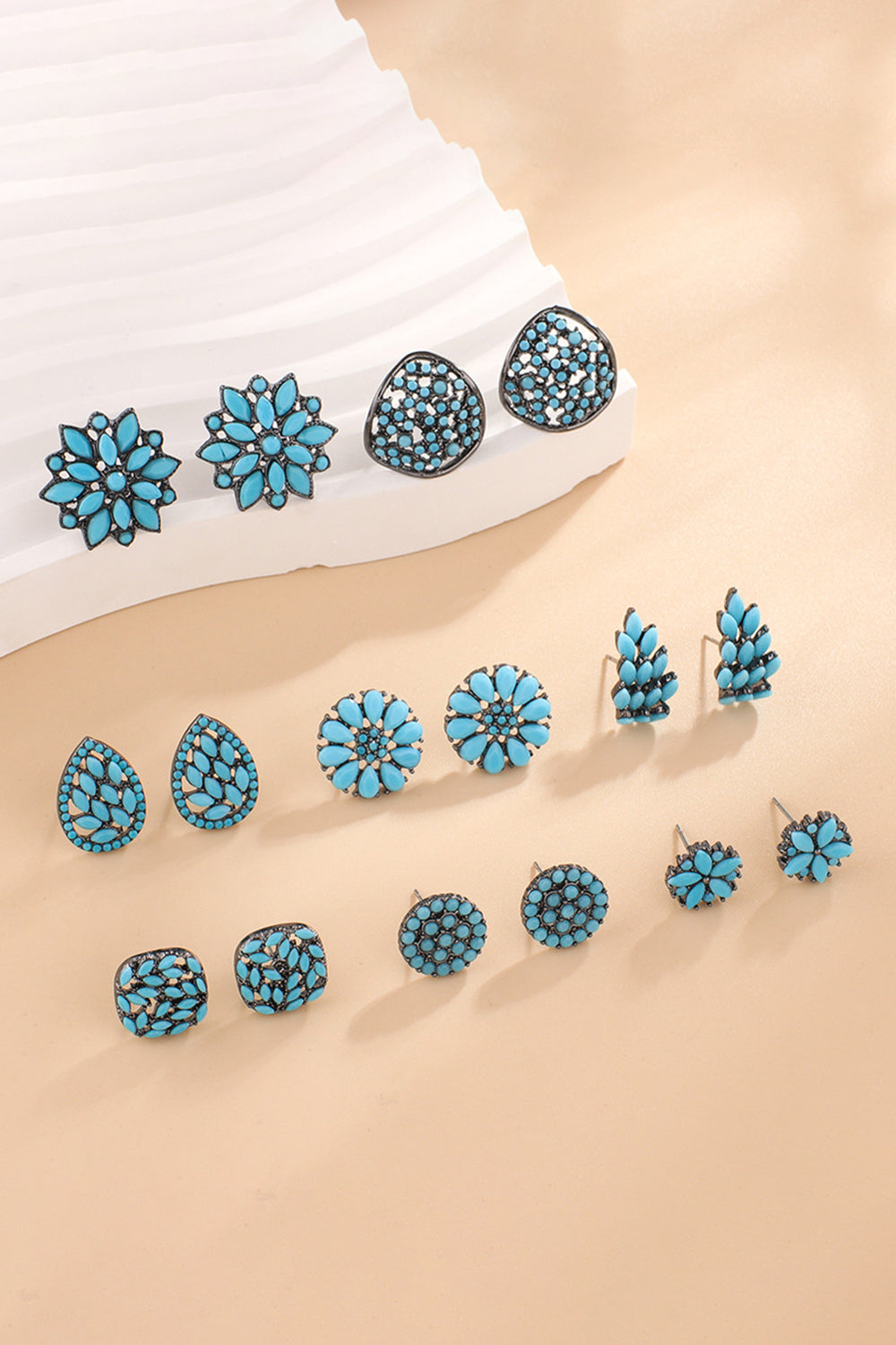 Turquoise Stud Earrings - T - 8 STYLES -