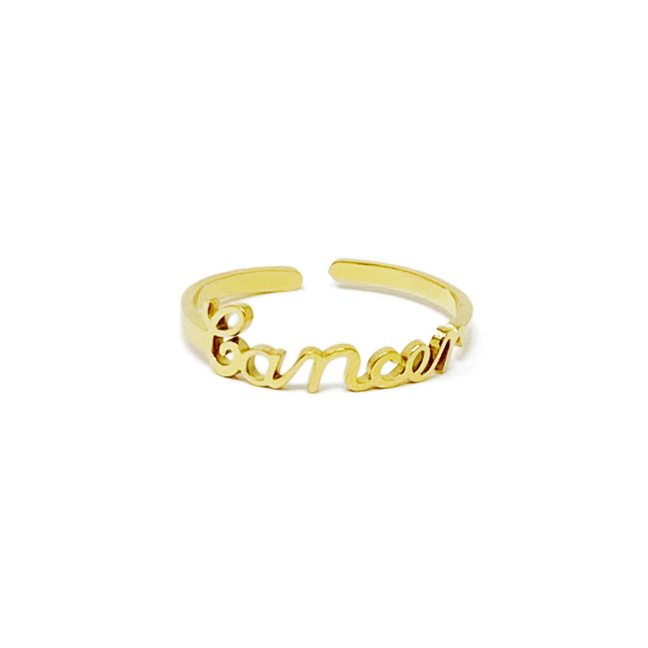 Ellison & Young - Scripted Zodiac Ring - 18K Gold plated - ALL 12 SIGNS / FIND YOURS! -