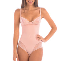 Thumbnail for Bodysuit Shaper With Sexy Lace Detail Blush -