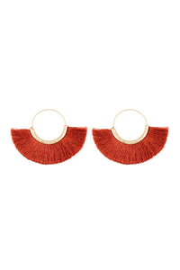 Thumbnail for Tassel Fan Hoop Earrings - 15 COLORS -