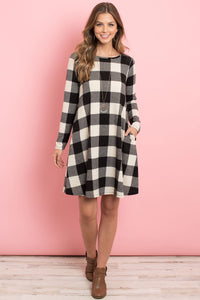 Thumbnail for Riah Fashion - Long Sleeves Plaid Midi - 2 COLORS -