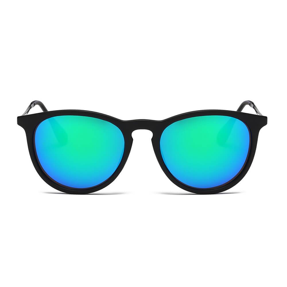 Ames | D35 - Retro Vintage Inspired Horned Keyhole Round Sunglasses - 4 COLORS -