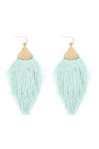 Thumbnail for Thread Tassel Drop Earrings - 15 COLORS -