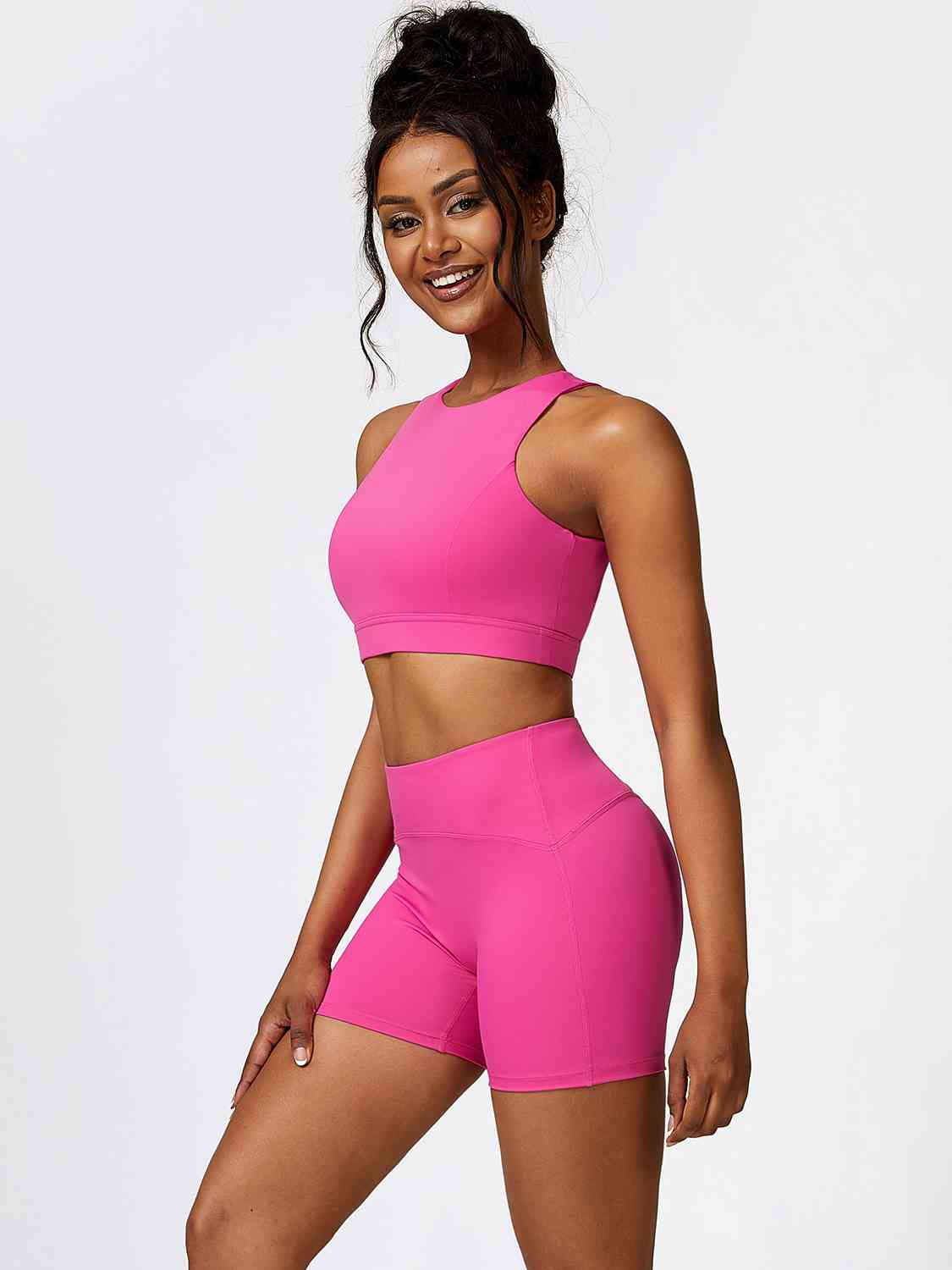 Cutout Cropped Sport Tank and Shorts Set - 2 PCS. - T - 5 COLORS -