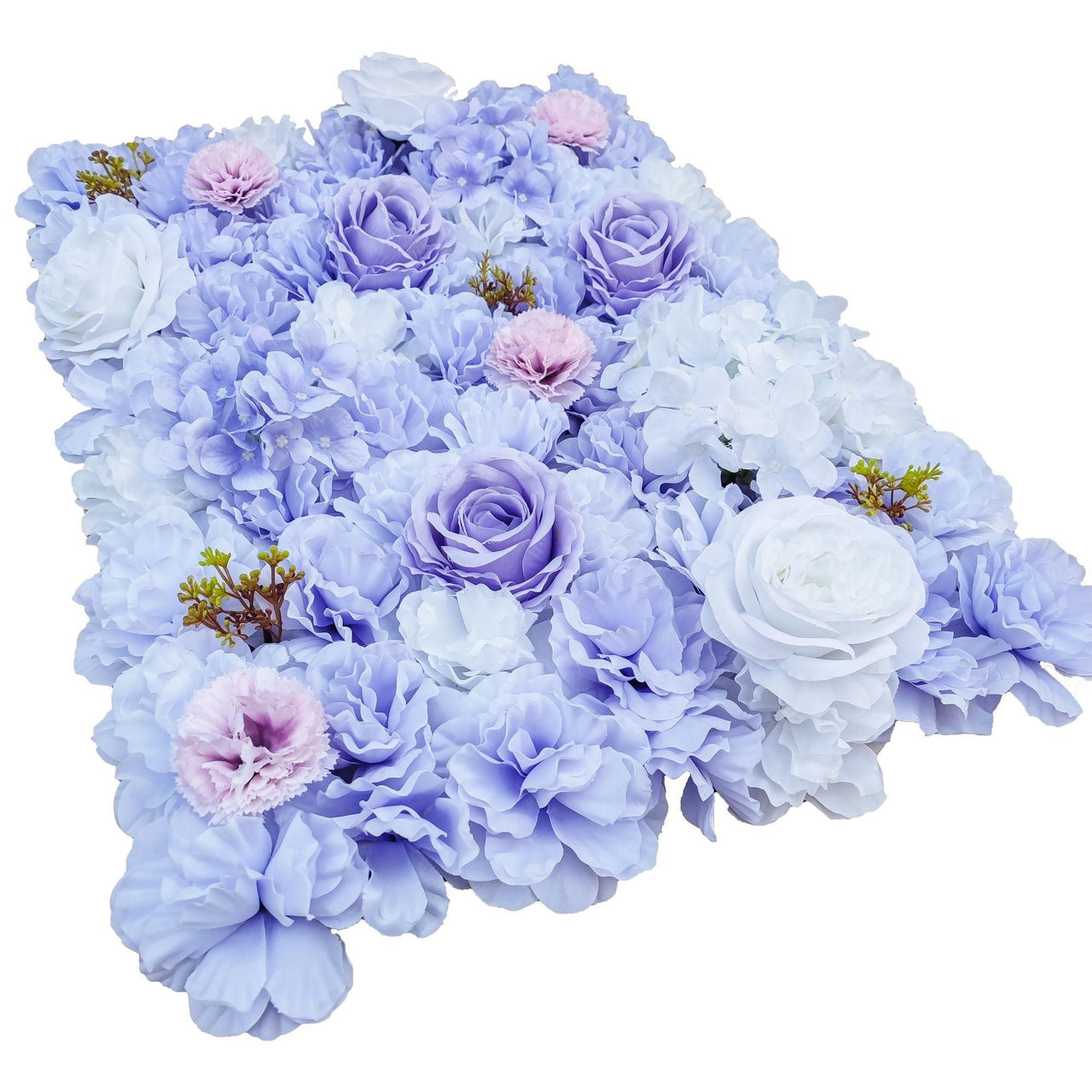 Artificial Flower Wall Backdrop Panel 40cm X 60cm Mixed Lilac Flowers -