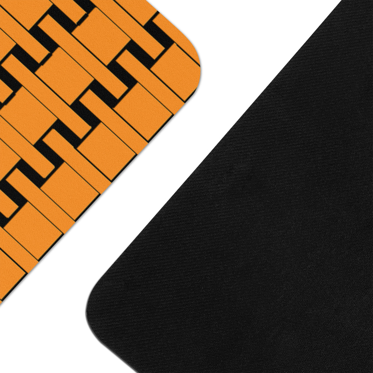 OOTO - Yoga Mat - Orange weave on Black -