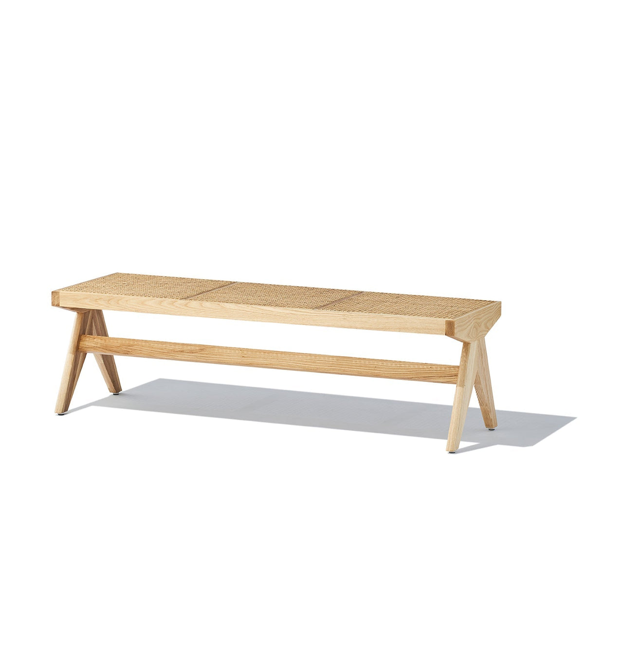 GFURN - Célia Bench - Ash & Natural Rattan -