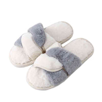 Thumbnail for Faux Fur Twisted Strap Slippers - T - 5 COLORS -