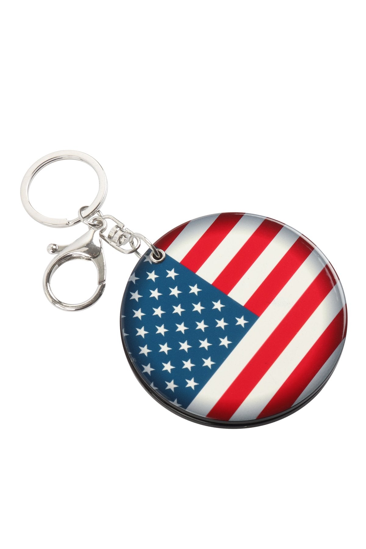 Riah Fashion - American Flag With Mirror Keychain -