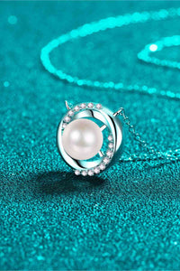 Thumbnail for Moissanite Pearl Rhodium-Plated Necklace