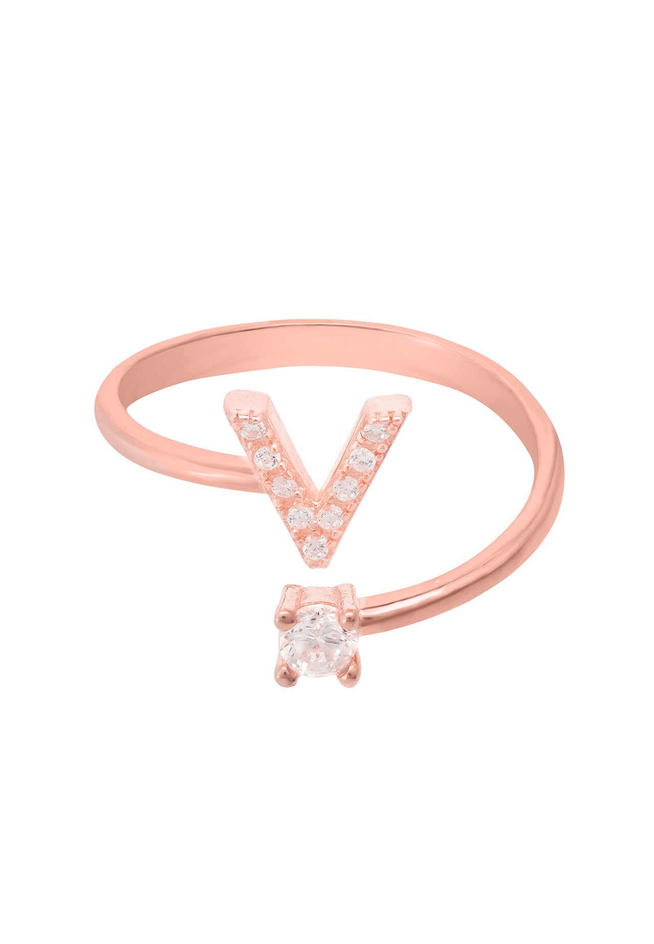 Initial Ring Rosegold V -