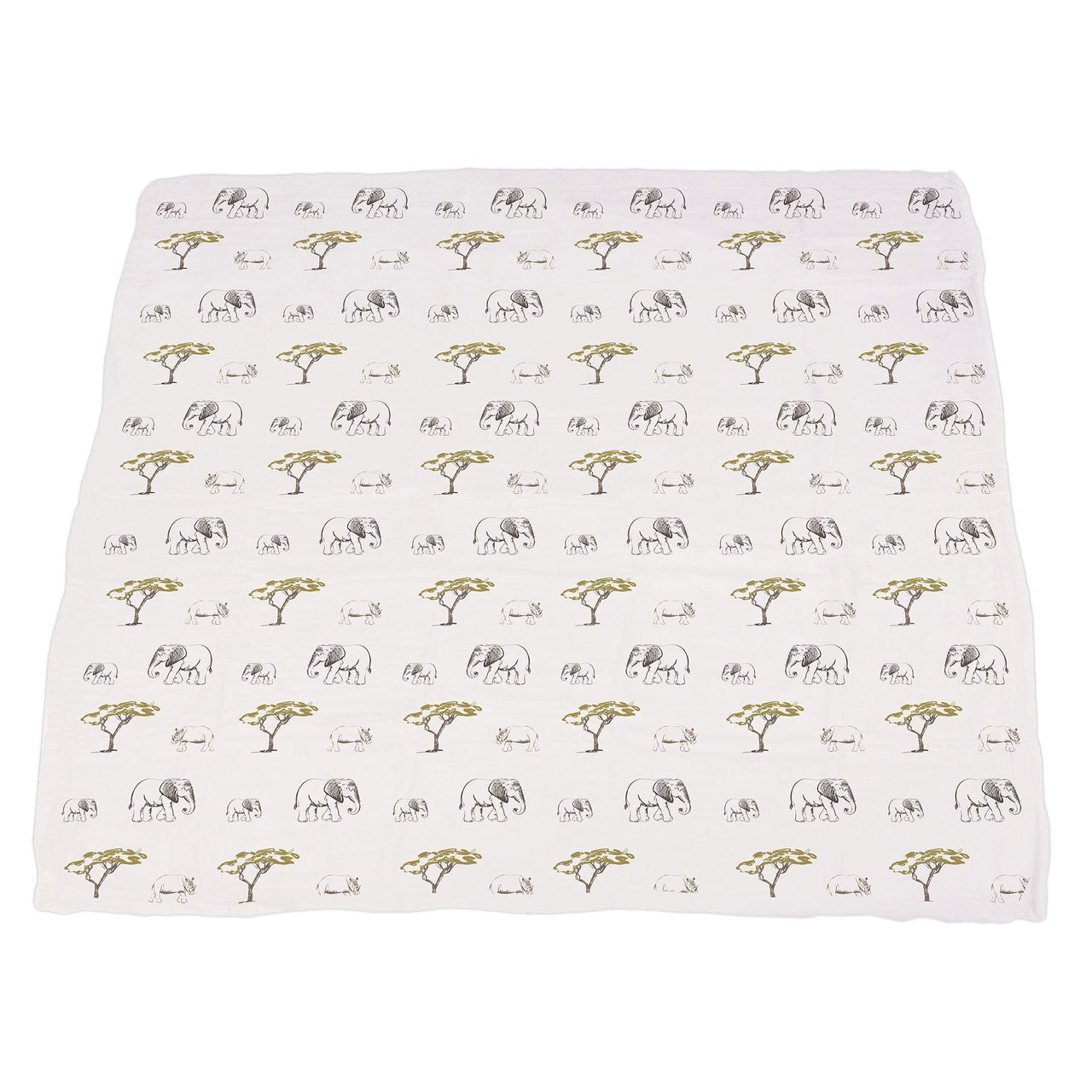 Hear Me Roar Lion and Rhinos and Elephants Bamboo Newcastle Blanket -