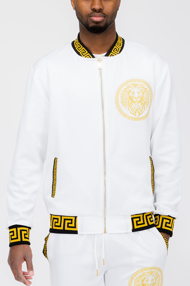 Lion Head Embroidered Track Jacket - 4 COLORS -