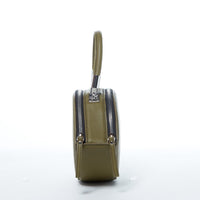 Thumbnail for Kiss Circle Shape Leather Crossbody Bag Olive Green -