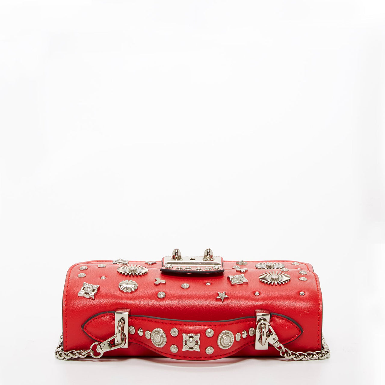 The Hollywood Studded Leather Crossbody Bag Red -