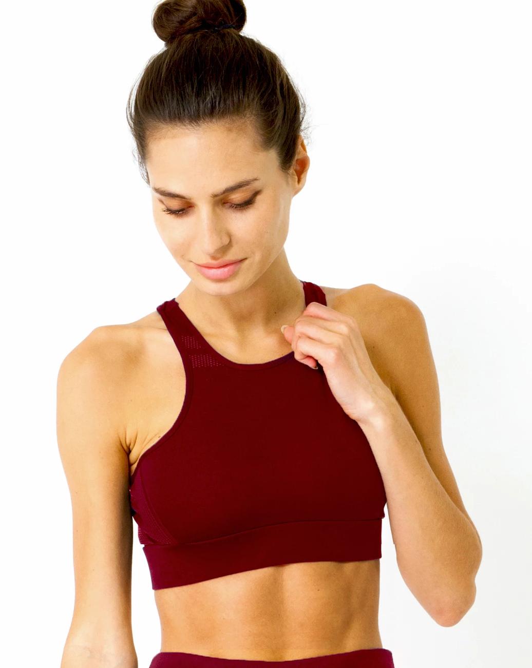 Savoy - Ashton Sports Bra - Maroon - 1 COLOR -