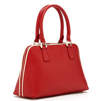 Thumbnail for Melissa Red Saffiano Leather Satchel Bag -