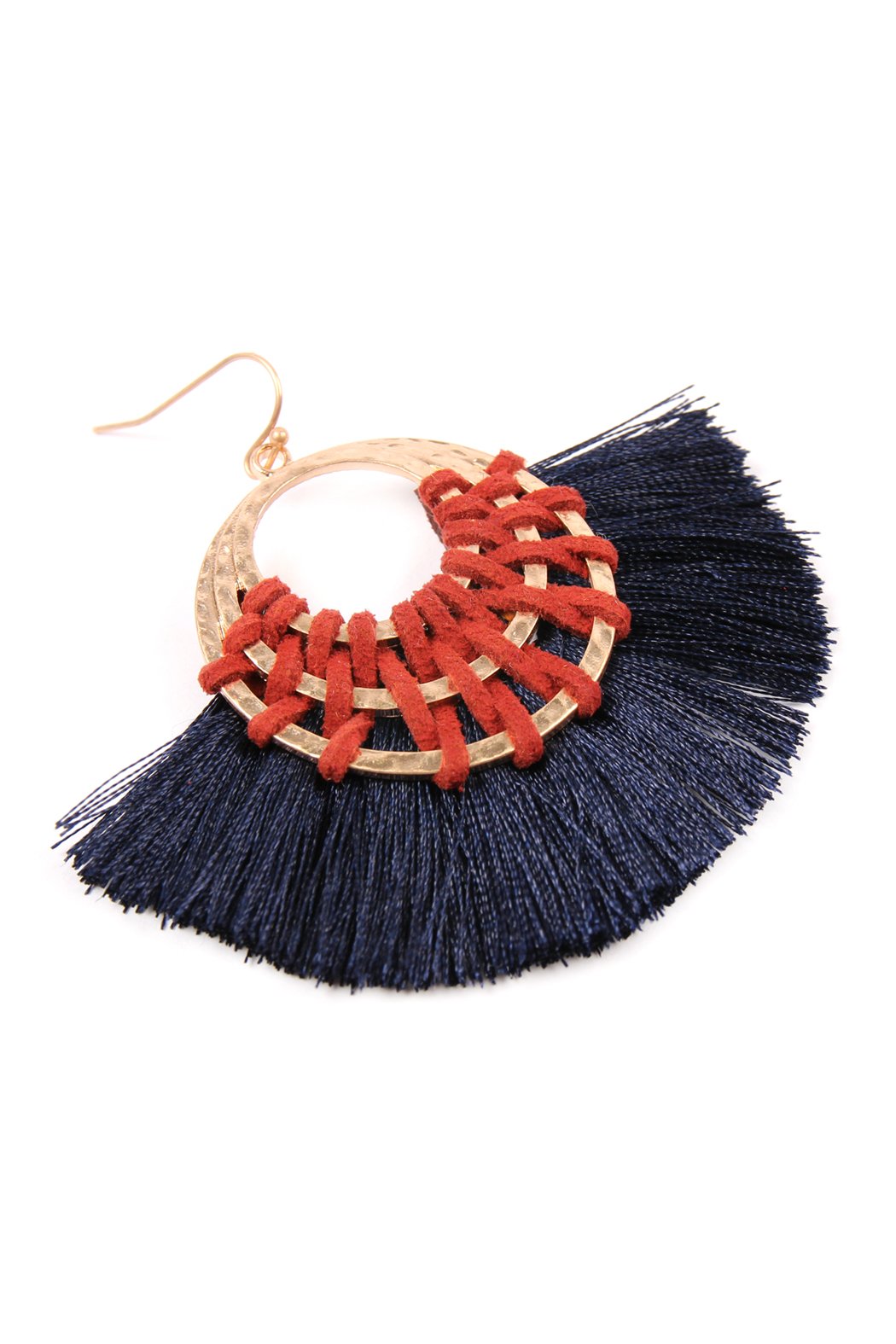 Riah Fashion - Classic Fan Tassel Earrings - 7 COLORS -