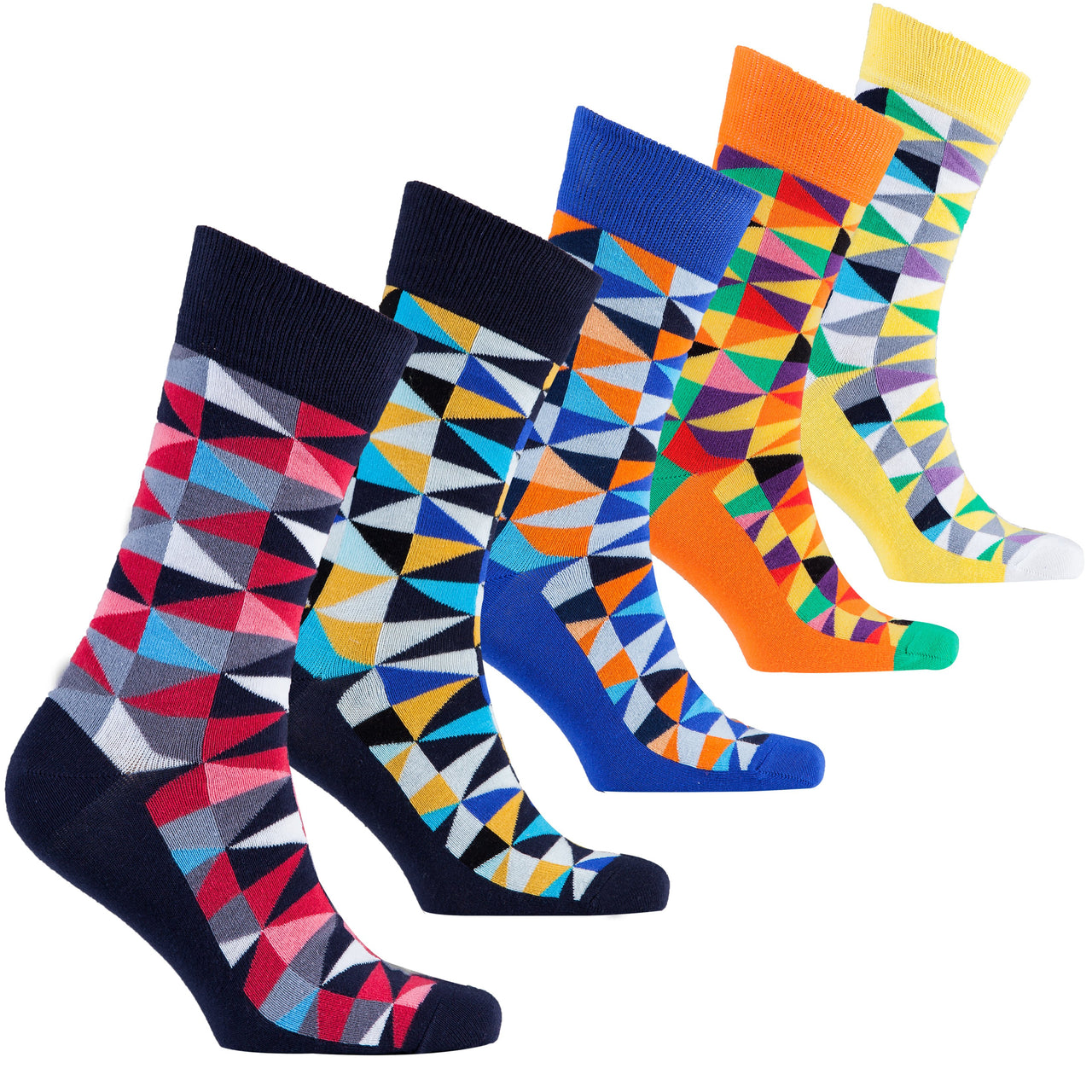 Men's Stylish Triangle Socks - 5 PACK -