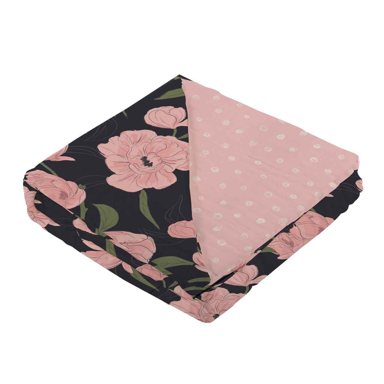 Peonies and Pearl Polka Dot Newcastle Blanket -