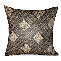 Thumbnail for Pewter Lattice Charcoal Geometric Luxury Outdoor/Indoor Throw Pillow - 6 SIZES -