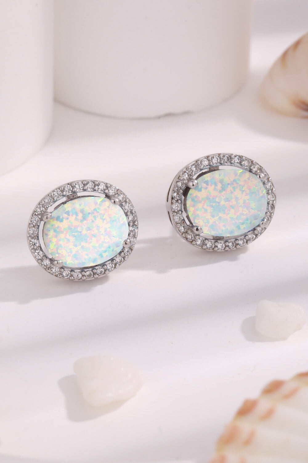 Opal Round Earrings - T - 2 COLORS -