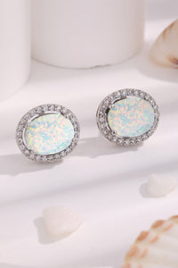 Thumbnail for Opal Round Earrings - T - 2 COLORS -