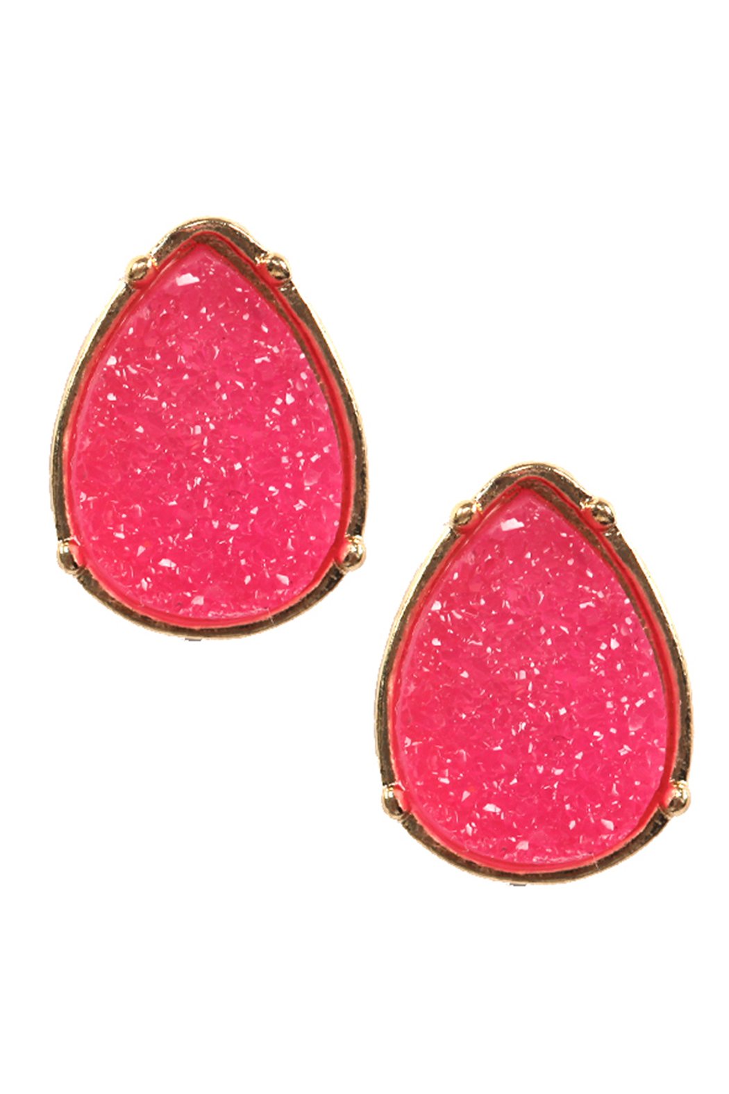 Druzy Teardrop Post Earrings - 17 COLORS -