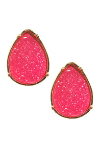 Thumbnail for Druzy Teardrop Post Earrings - 17 COLORS -