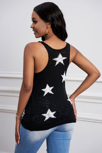 Thumbnail for Star Pattern Racerback Knitted Tank - T - 1 COLOR -