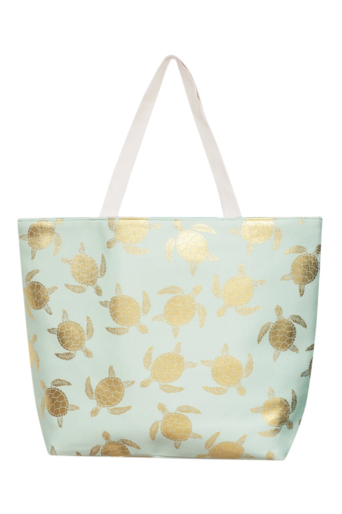 Riah Fashion - Gold Foil Turtle Tote Bag - 8 COLORS -